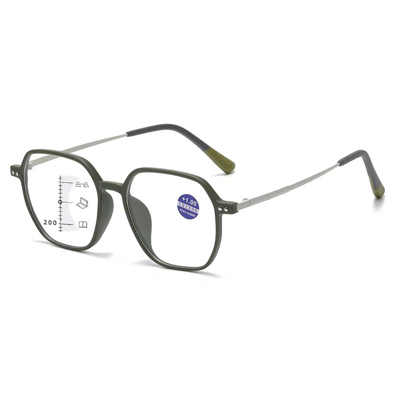 Personality Retro Multifocal Reading Glasses Women Men Comfortable Stable and Anti-slip Anti-Blue Light Eyeglasses +1.0 To +4.0