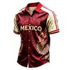 Casual Herenshirt met Korte Mouwen, Lichtgewicht, Ademend, met Mexico Letter Grafische Print voor de Zomer
