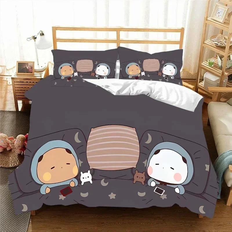 Kawaii Bubu and Dudu 3D Anime Bedding Set Duvet Cover Comforter Single Twin Full King Queen Size Kids Bedroom Decor