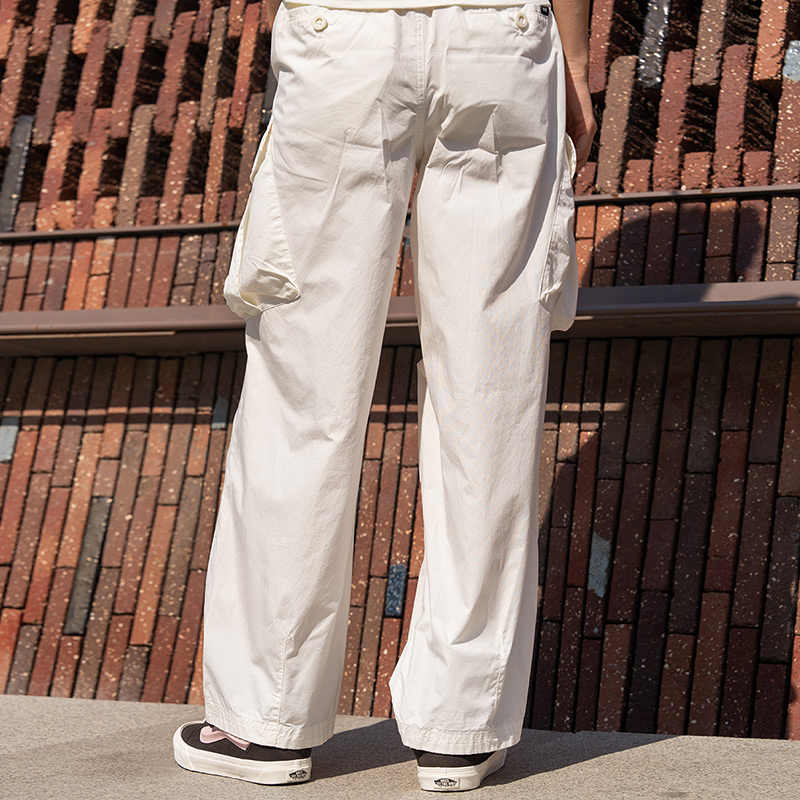 Vans SS25 Fashion Comfortable Versatile Skin-Friendly Thin Cargo Pants Women bottoms Off-White VN000NMWFS8