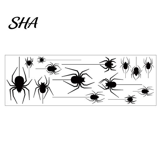 Silhouette Window Cling Halloween Spider Static Cling, Black Glass Wall Sticker, No Residue Self-Adhesive Decoration Spooky Decal, Decor for