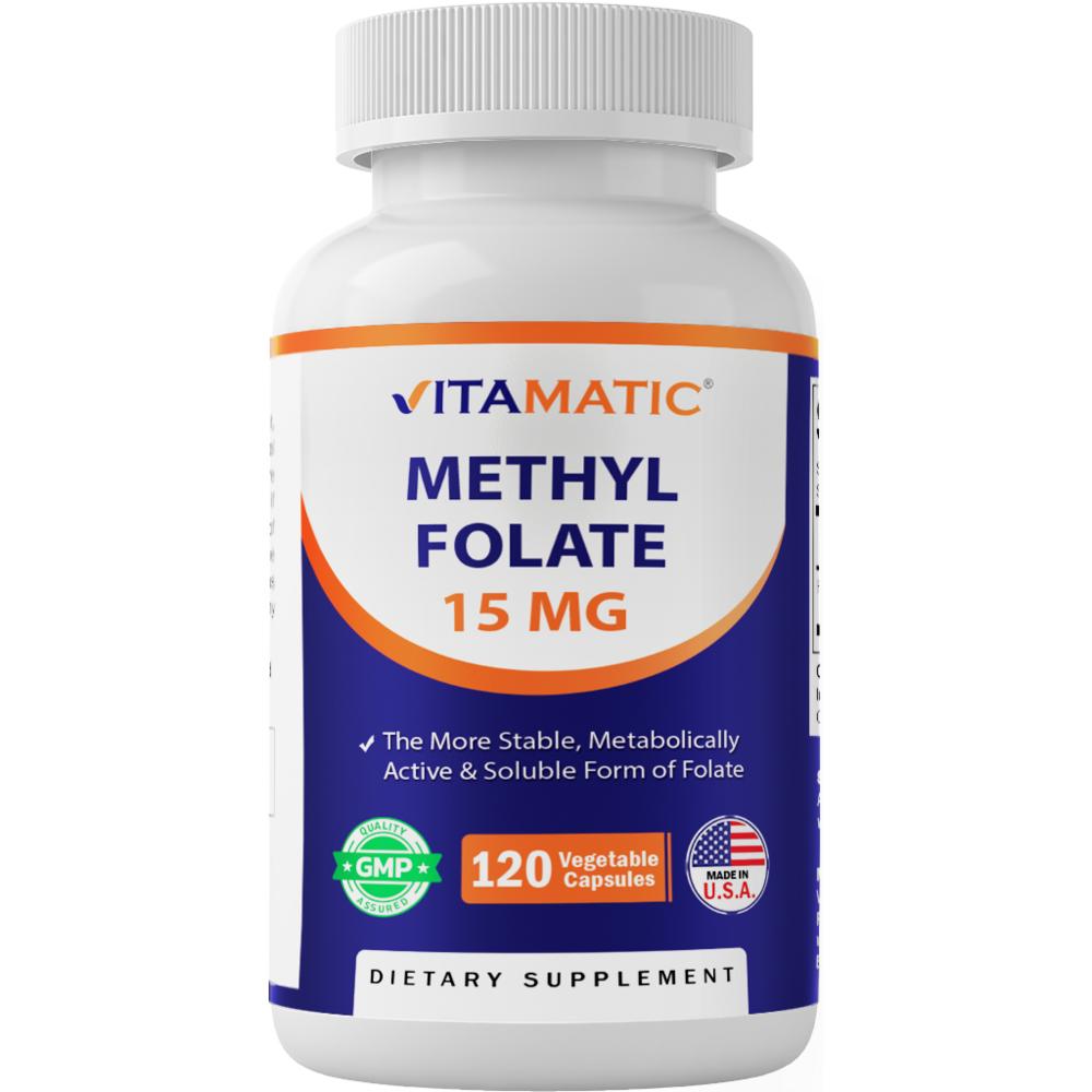 Vitamatic Methylfolate 15 Mg - 120 Vegetable Capsules (6 Pcs, 120 Servings)