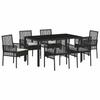 Garden Dining Set 7 Pcs Black Poly Rattan