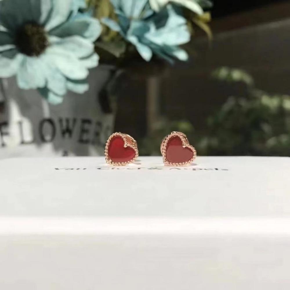 9mm Keturlapio dobilės Mini Auskarai Raudonas Juodas Agatas Baltas Kriaukles Naujas Atvykimas Moteriški Auskarai