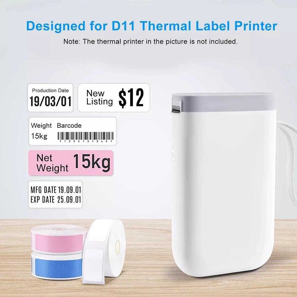 D11 Portable Handheld Thermal Label Printer with 5PCS Tapes Wireless BT Label Maker Sticker Machine for Home Labeling Barcodes