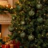16er Set Weihnachtsbaumkugeln Galvanisierter Kunststoff Glänzende Hängedekorationen für den Weihnachtsbaum