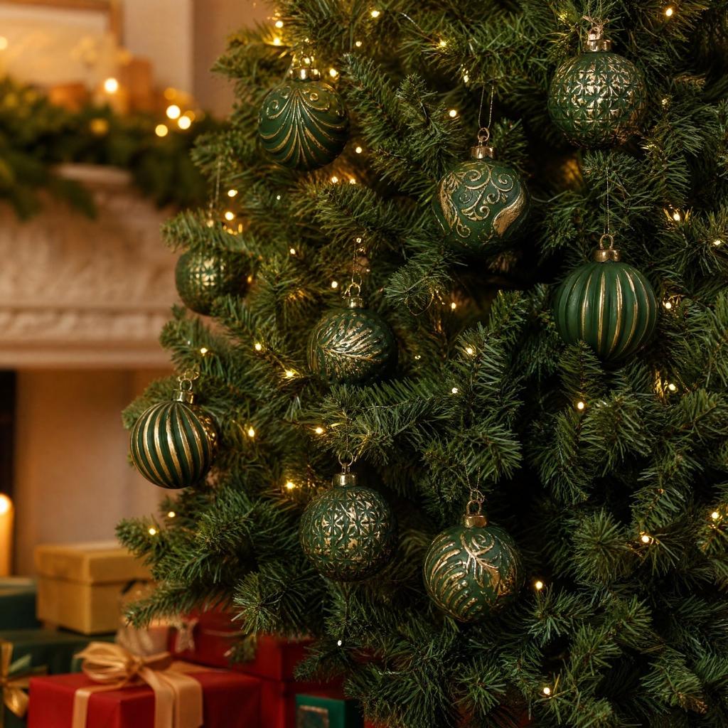 16er Set Weihnachtsbaumkugeln Galvanisierter Kunststoff Glänzende Hängedekorationen für den Weihnachtsbaum