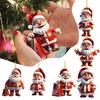 Santa Claus Ornament 2D Acrylic Cartoon Santa Claus Christmas Hanging Decoration for Christmas Tree Doors Windows Walls Decor