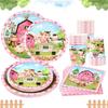 Farm Disposable Tableware Paper Plate Cups Farm Animals Birthday Party Decor Kids Birthday Party Favors Supplies Baby Shower