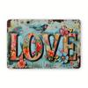 Plaque décorative vintage en métal « Amour et Paix » (30 x 20 cm) – Style rétro – Décoration murale pour bar, café ou garage