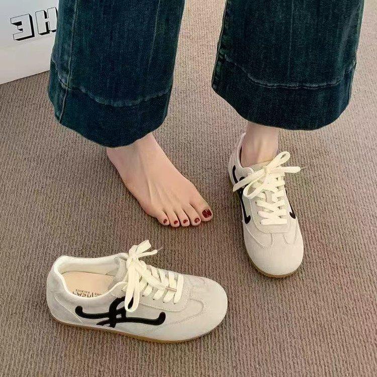 Yellow Leather Surface German Training Shoes Women's Spring 2025 New Popular Women's Shoes Flat-bottomed Retro Casual Sports Shoes