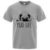 Mens High Quality Tshirt 100 Cotton Funny Pug Printed Loose Male Crewneck T Shirt Short Sleeve Oneck Men Tshirt Tops Tees