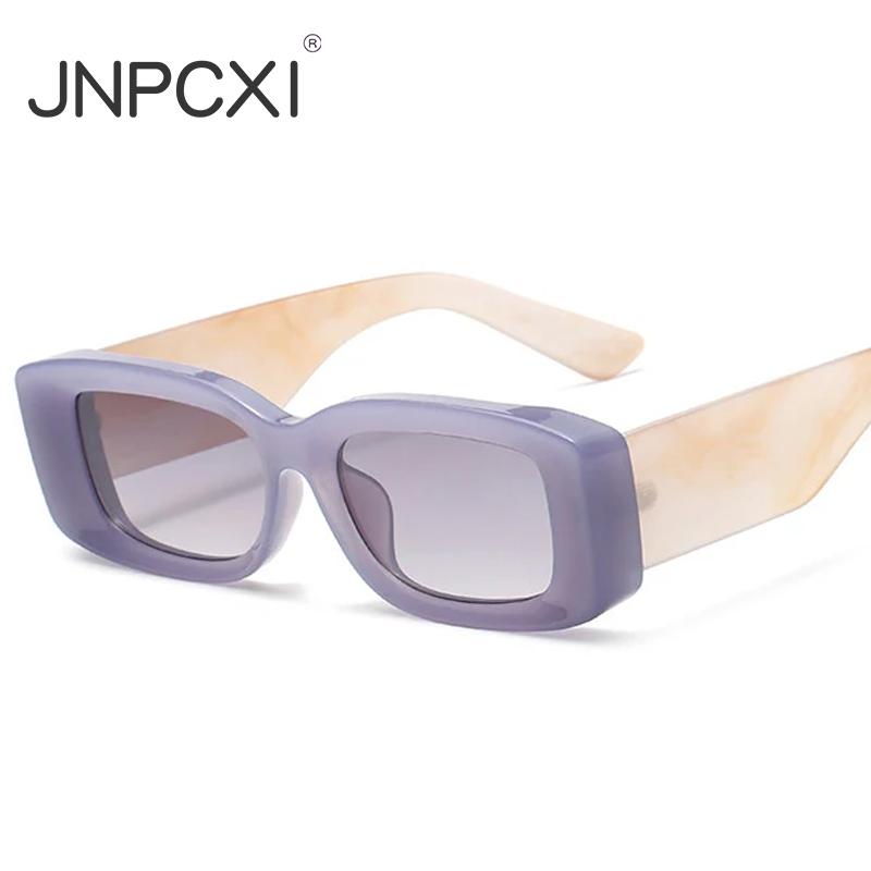 JNPCX Fashion Rectangle Jelly Color Women Sunglasses Retro Men Gradient Shades UV400 Sun Glasses