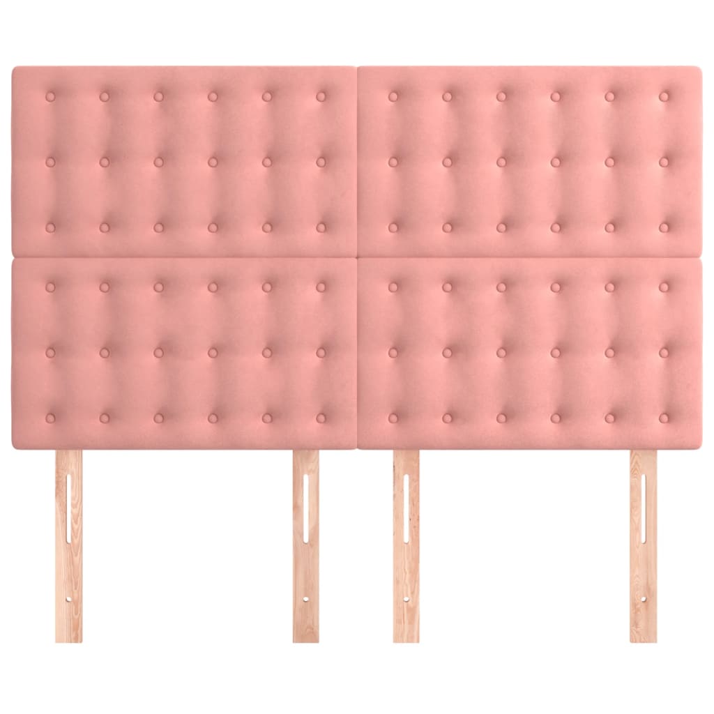 Vidaxl Bed Headboards, 4 Pcs, Pink, 72X5X78/88 Cm, Velvet