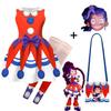 94258 Kinder Mädchen Lily Lovebraids Clown Aufdruck Schleife Ärmelloses Kleid Hosen Taschen Sets Halloween Cosplay Kostüme