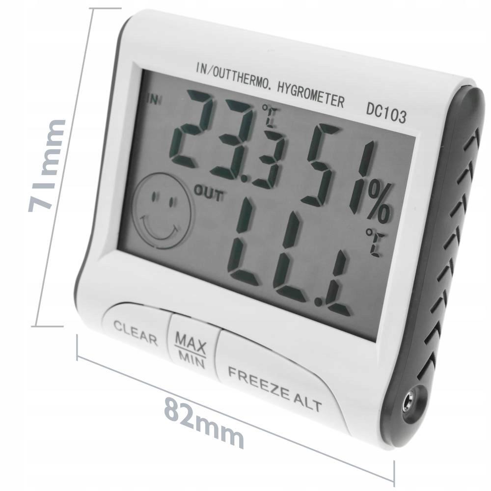 Rosfix Weather Station with Hygrometer – Temperature and Humidity Measurement | External Sensor | Built-in Magnet and LCD Display