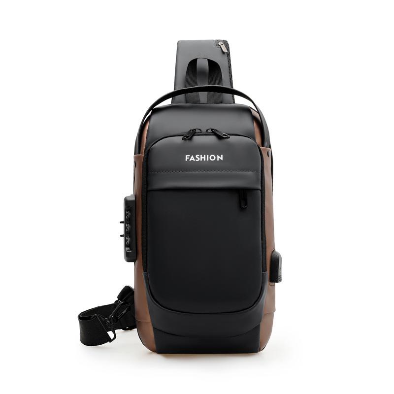 Men's Casual Crossbody Bag with USB Charging