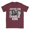 Justice For Charlie Kirk T Shirt for Men Cotton Fun T-Shirts Crewneck  Tees Short Sleeve Clothes 4XL 5XL 6XL