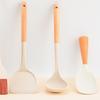 4Pcs Kitchen Utensil Set Multi-Functional Silicone Spatula Soup Spoon Rice Spoon with Storage Tray Heat Resistant Cooking Tools for Frying Serving