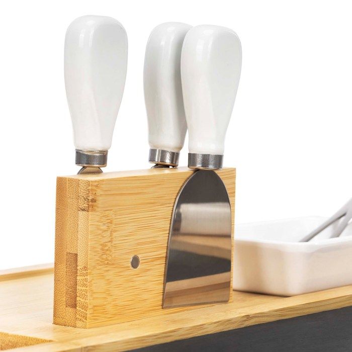 Bamboo Board for Serving Cheeses and Charcuterie, 40x30 Cm Board