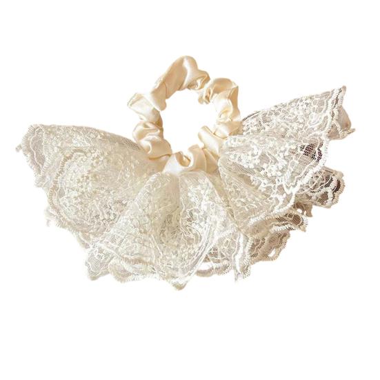 Hair Tie High Elasticity Non-Stretching Double-Layer Lace Korean Style Oversized Skirt Design Hair Rope Buns Ponytails Hair