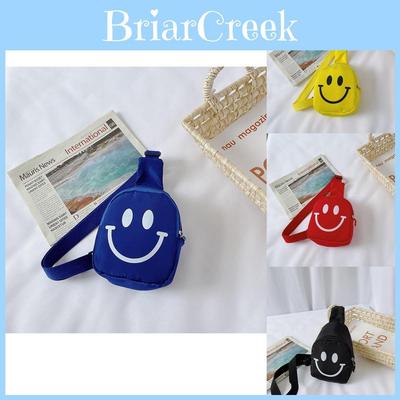 Trendy Children's Canvas Crossbody Bag With Smiley Face Design For Boys And Girls