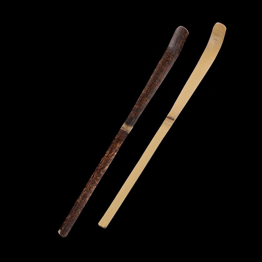Teaware Handmade Guide Kitchen Tool Tea Sticks Matcha Spoon Black Bamboo Wood Leaf Spatula