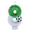 Football Children's Birthday Candles Number 0-9 Green Sparkles Birthday Creative Soccer Candle for Boy Party Cake Top Decoration