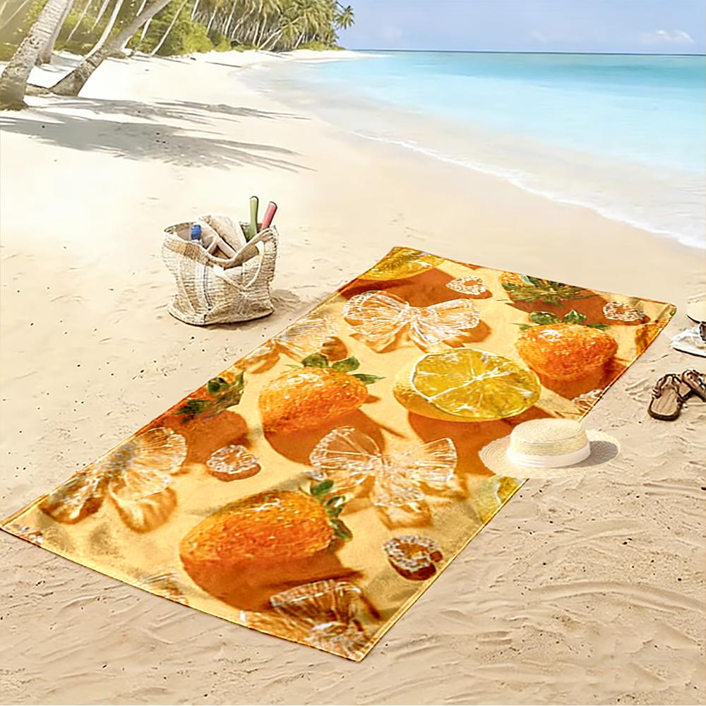 Crystal Fruits and Citrus Design Beach Towel quick-drying for travel outdoor sports jogging beach and swimming