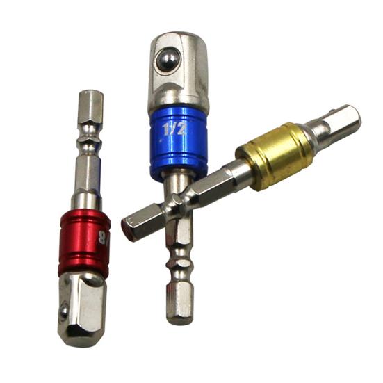 3/8 יחידות מוט מתאם שקע שוק משושה לראש מרובע 1/4 3/8 1/2 אינץ' מוט מחבר שקע מברגת אוויר מוט מאריך מברגת אימפקט