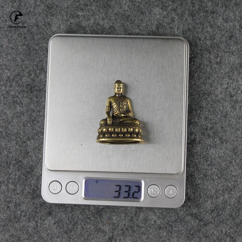Retro Brass Buddha Sakyamuni Statue Small Portable Pocket Sitting Buddha Sculpture Home Decor Office Desk Decorations Ornaments