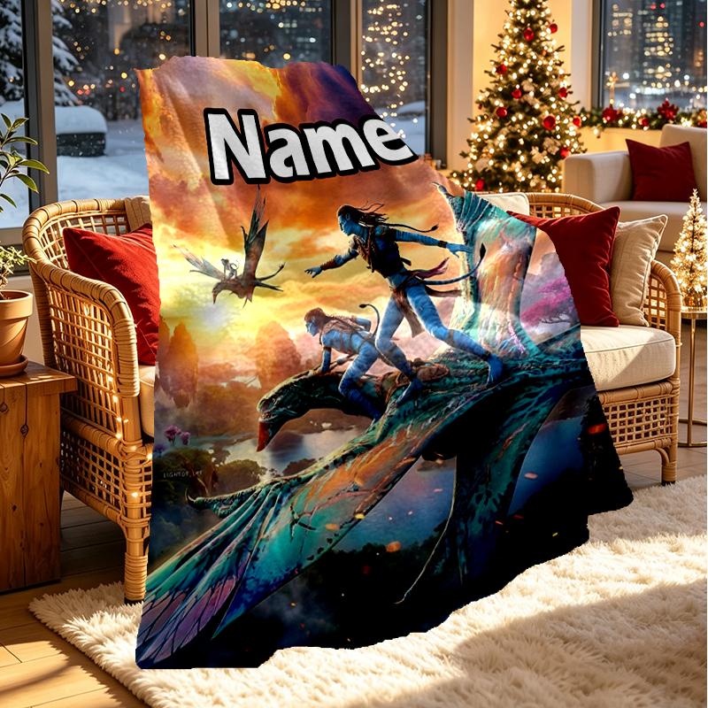 Couverture personnalisée avec impression d'avatar, Décoration d'intérieur, Chambre à coucher, Canapé, Camping, Canapé, Cadeaux pour Anniversaire Noël