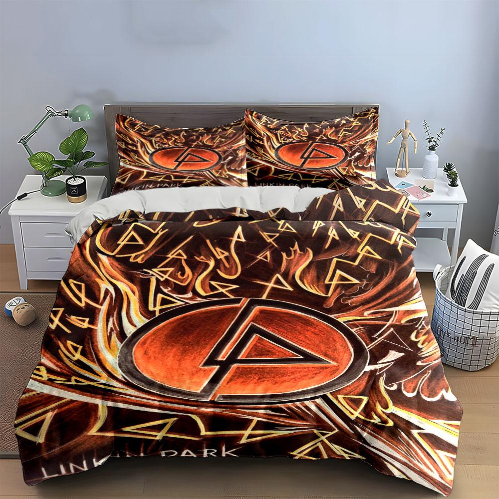 Fiery Linkin Park Logo. Bedding Sets Duvet Cover Sets Duvet Covers Pillowcases(1 * Duvet Cover 2 * Pillowcases Without Duvet Insert)