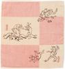 Yamamoto Jin Store Japanische Waren Kyoto Accessoires Nationalschatz Choju Jinbutsu Giga Jacquard-Druck Handtuch A Rosa 25 x 25 cm (YamamotoJin Shoten)