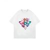 Oversized T Shirt Dress Black Rainbow Butterfly And Hearts Print Casual Streetwear For Women