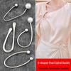 Double Pearl U-shaped Irregular Brooch for Women’s Shirt/Cardigan – Spiral Metal Clothing Accessory