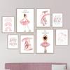 Pink Ballet Girl Rainbow Unicorn Shoes Nursery Wall Art Canvas Painting Posters And Prints Pictures For Baby Kids Room Decor