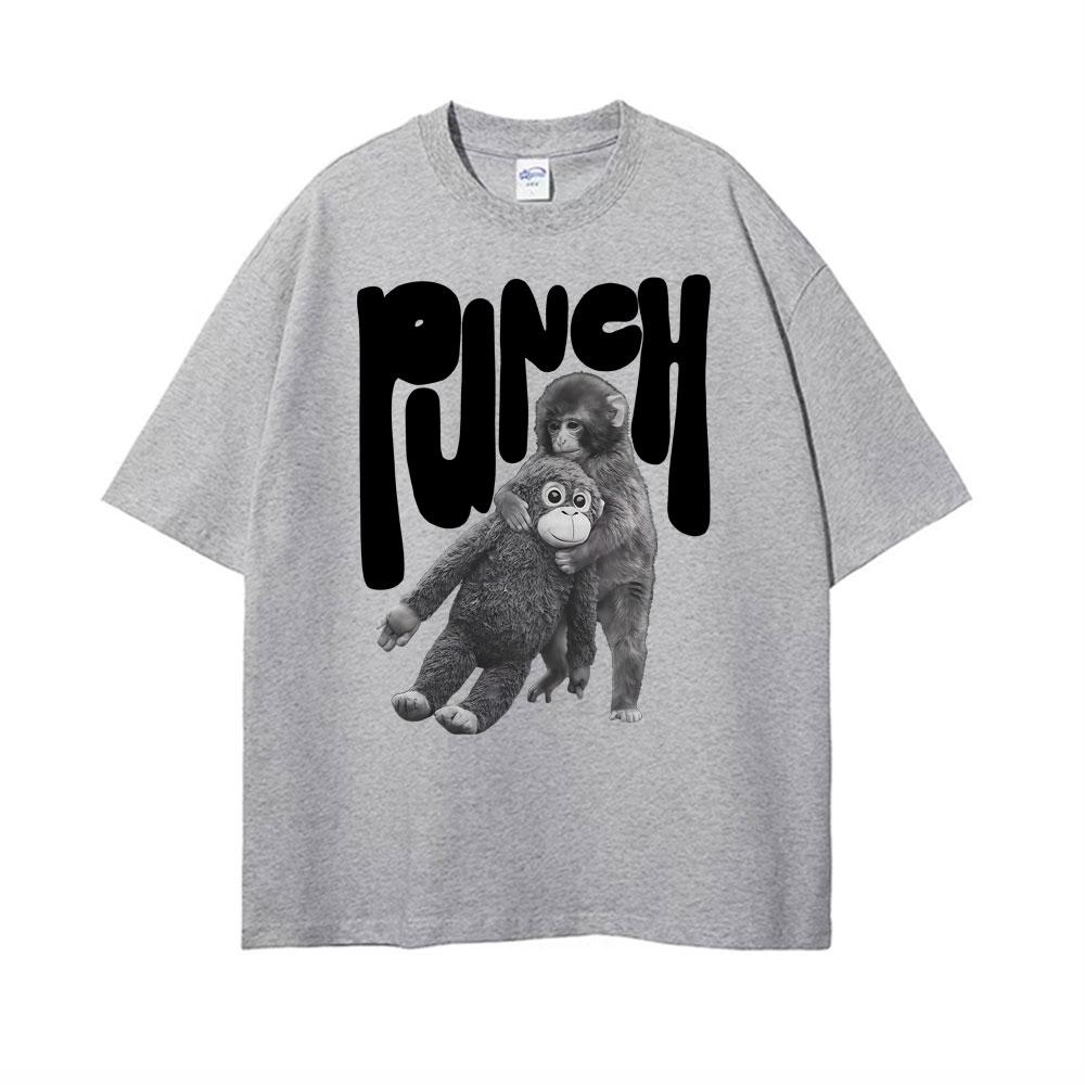 Punch The Monkey Vintage Style Graphic Tshirt Mens Clothing Summer Vintage Fashion T Shirt Tops 100 Cotton Oversized Tshirts
