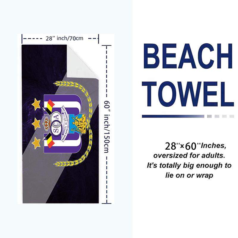 RSC Anderlecht Print Beach Towel, Large Soft Quick Dry Towel for Beach Camping Swimming