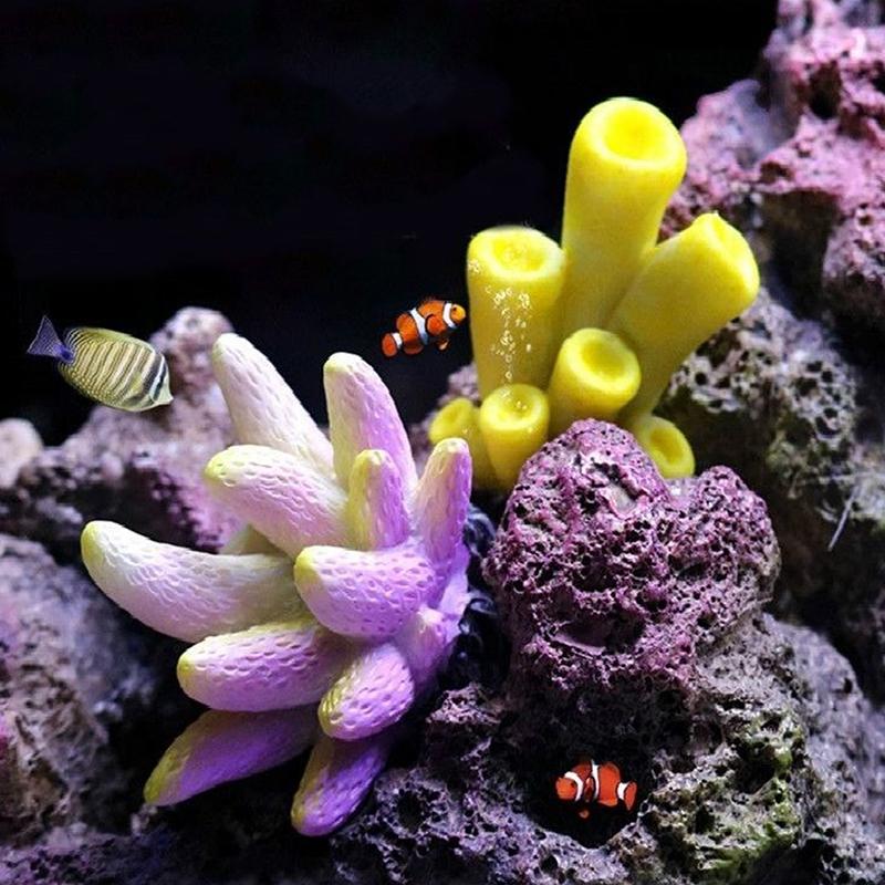 Decoração de aquário de coral artificial imita decoração de aquário de paisagem de recife de resina de estrela do mar decoração de mesa artesanal