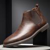 Bottines Chelsea pour Hommes Style Britannique Bottes en Cuir d'Affaires Bottes Hautes Décontractées Bottines Pointues à la Cheville Mode Bottes de Luxe pour Hommes