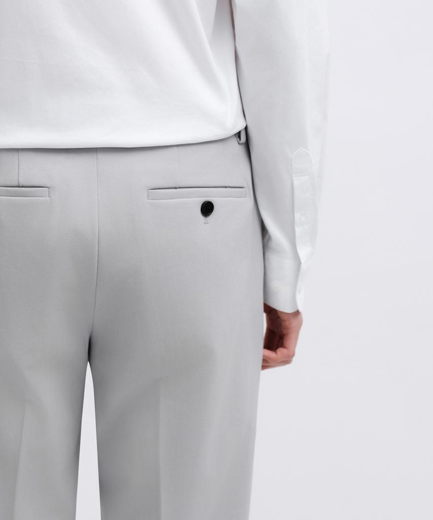 MUSINSA STANDARD Semi-Wide Hidden Banding Slacks [Light Gray]