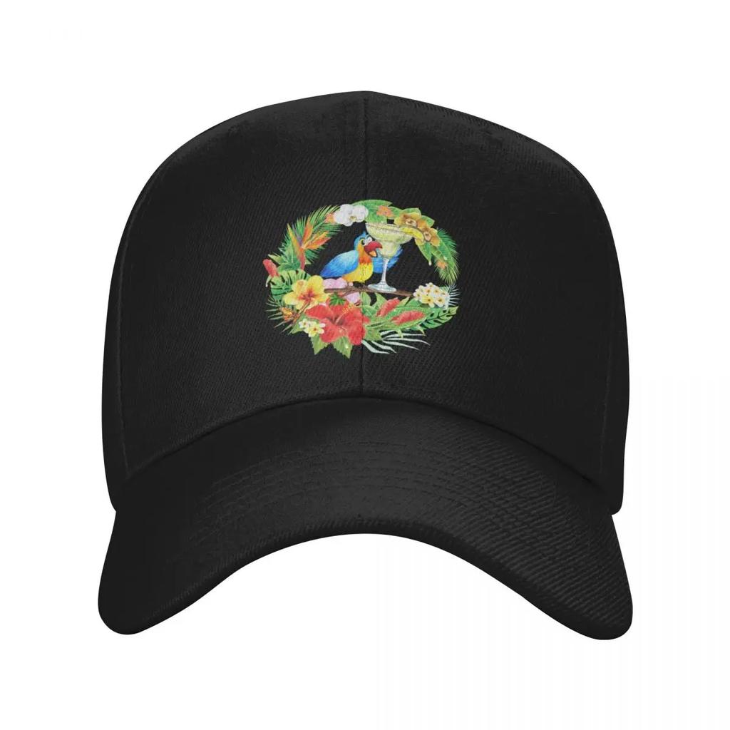 Parrot with a Margarita Baseball Cap Mens Big Size Hat Hats for Men Rugby Boy Child Womens