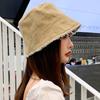 Fashion Vintage Bucket Hat for Women Solid Color Foldable Washed Cotton Wide Brim Sunshade Panama Cap Girls Casual Outdoor Hat