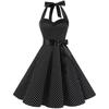 Sexy Retro Rotes Polka Dot Kleid Audrey Hepburn Vintage Neckholder Kleid 50er 60er Gothic Pin Up Rockabilly Kleid Plus Size Robe