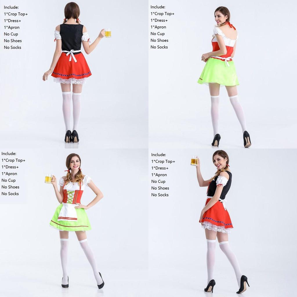 Süßes Vintage Damen Oktoberfest Cosplay Kostüm Deutsches Bier Feiertags Dirndl