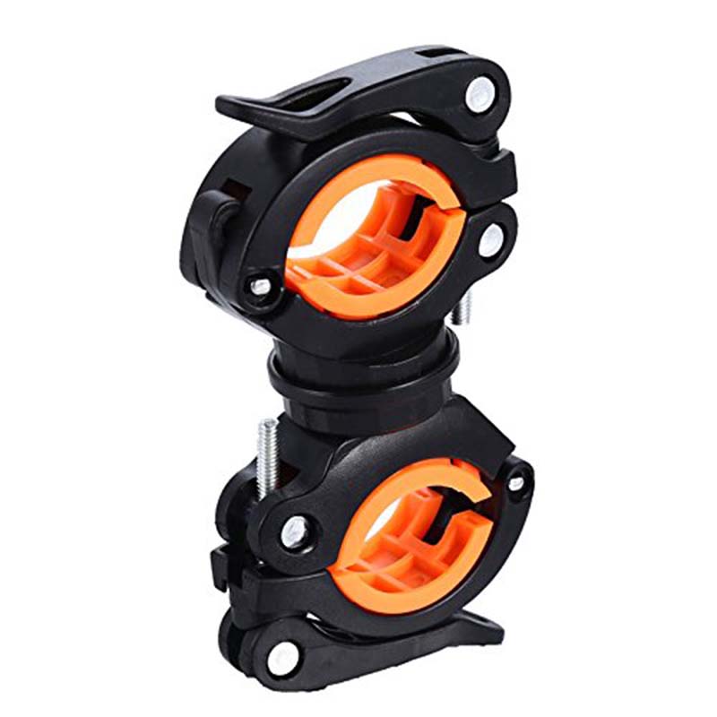 1 pince de vélo rotative à 360 degrés pour lampe torche LED, support de lampe frontale, accessoire de vélo