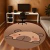 1PC Cute Capybara Animal Kawaii Round Chair mat Area Rug - Non-Slip, Floor Mat for Office, Bedroom, home decor Christmas Gift c0528106