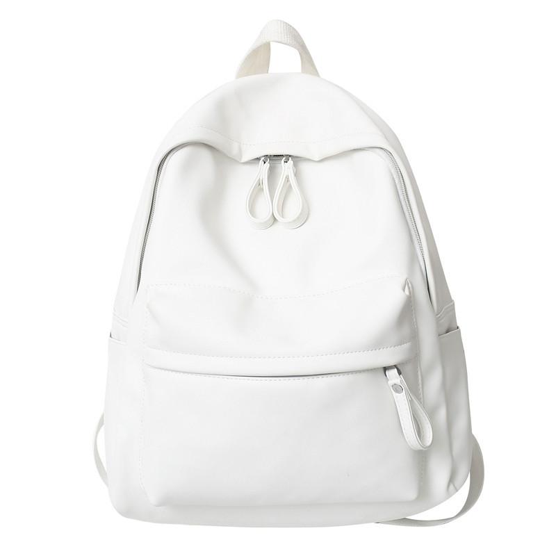 College Student Backpack, Simple Solid Color, Large Capacity Student Backpack