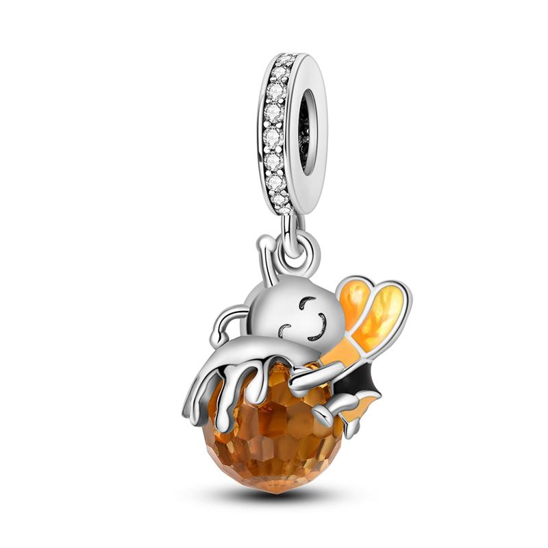 Silve Charm Bead Charms Bead Charms Luminous Firefly Butterfly Bee Hummingbird Charm Ideal For Bracelets Bangle Woman Jewellery Gift